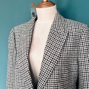 New w tags | JCrew Sommerset Houndstooth Wool Blazer | Sz 14 | Academia Preppy
